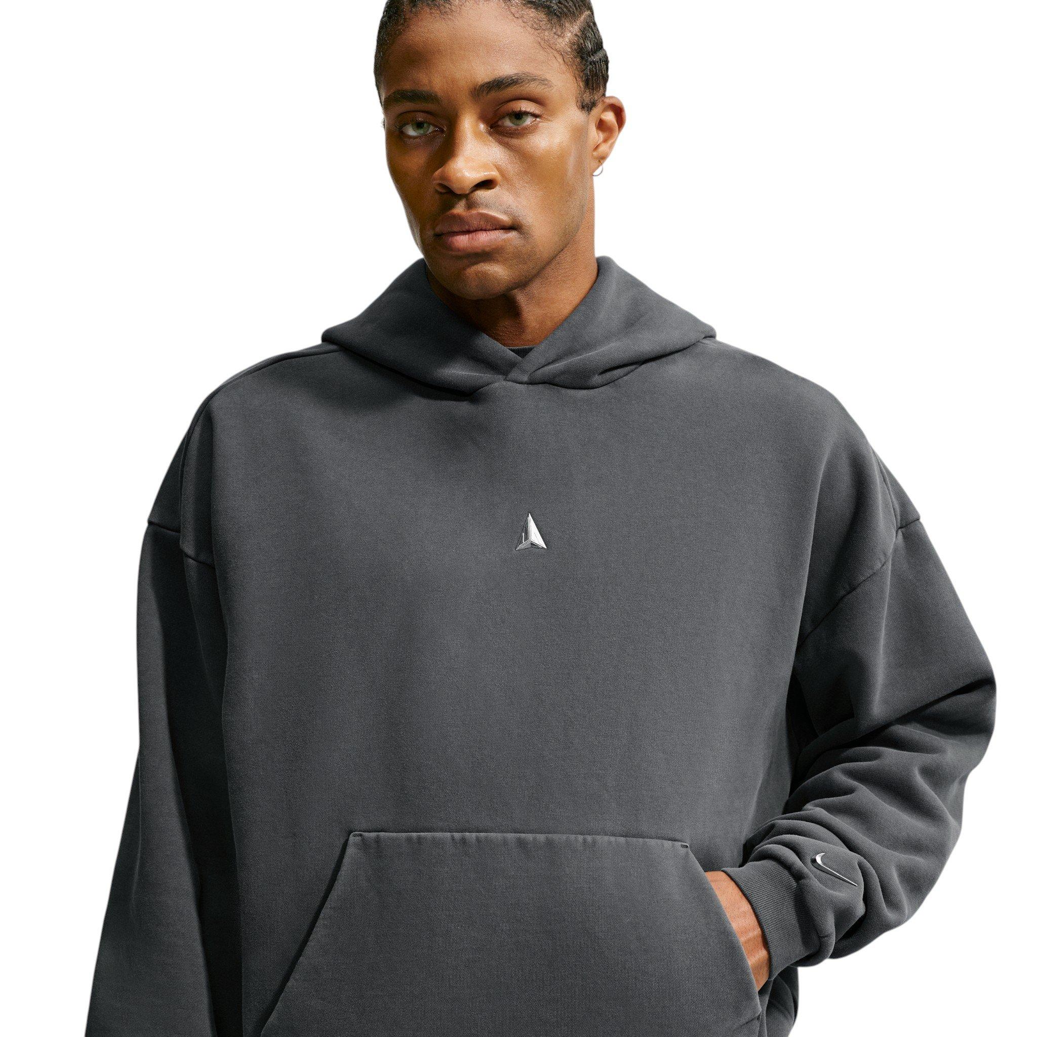 Nike Men's Ja Standard Issue Therma-FIT Fleece Pullover Basketball Hoodie - Black Spruce/Ice Silver - BLACK/SILVER